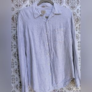 J Crew blue and white button down pinstriped shirt size medium